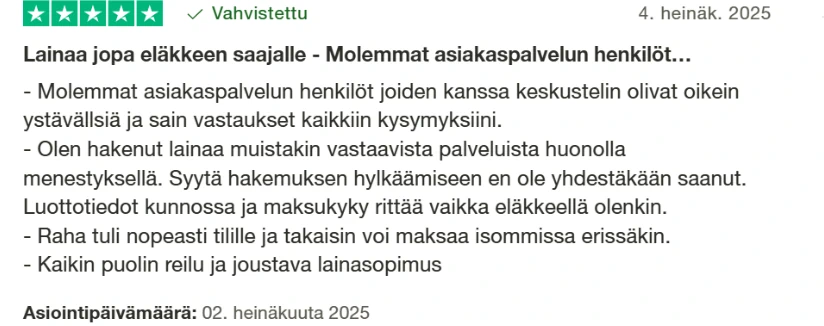 Rahalaitos kokemuksia