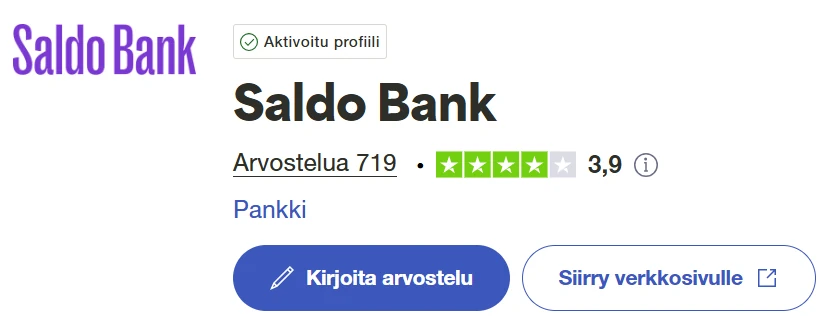 Saldo Bank arvostelu