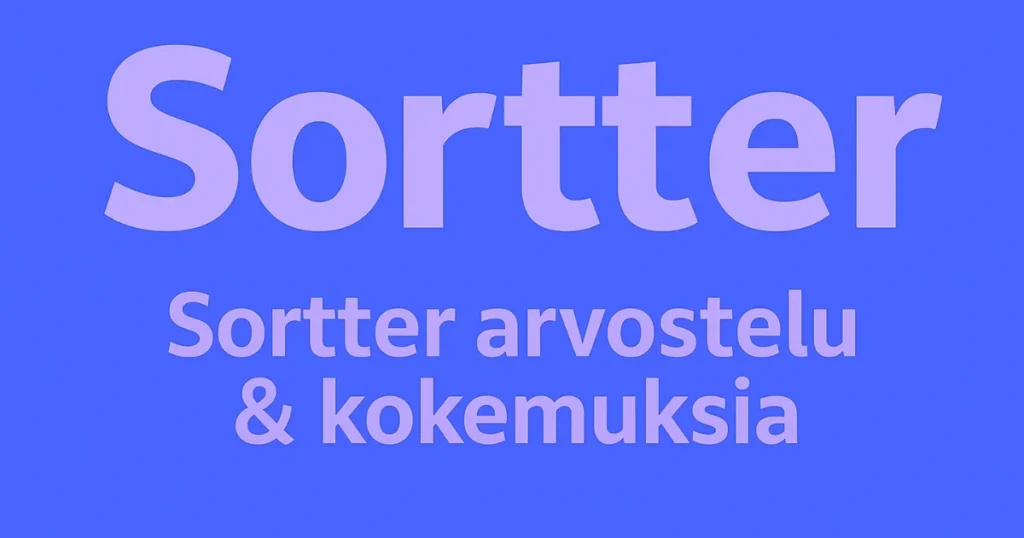 Sortter kokemuksia arvostelu