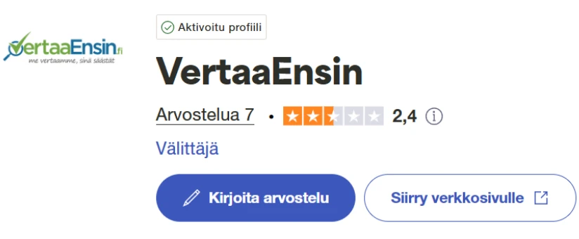 VertaaEnsin arvostelu