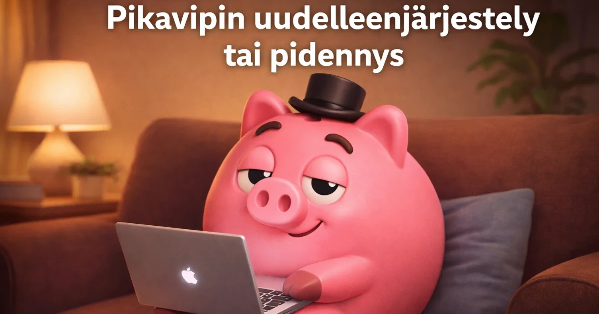 Pikavipin uudelleenjärjestely tai pidennys