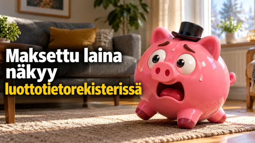 Maksettu laina näkyy luottotietorekisterissä